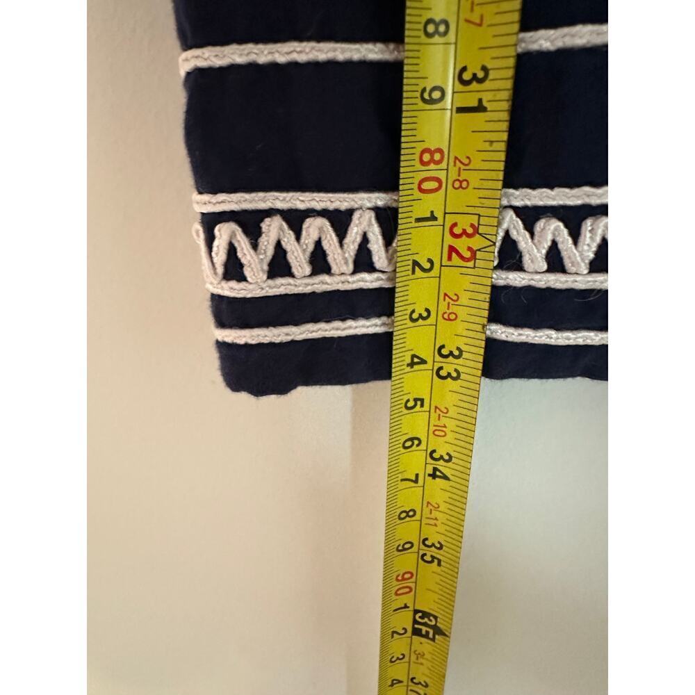 Gretchen Scott Small Blue Embroidered Vacation Passamentrie Mini Dress Cotton - Picture 8 of 11